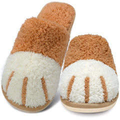 Colorblock Plush Slide Slippers for Indoor Bedroom