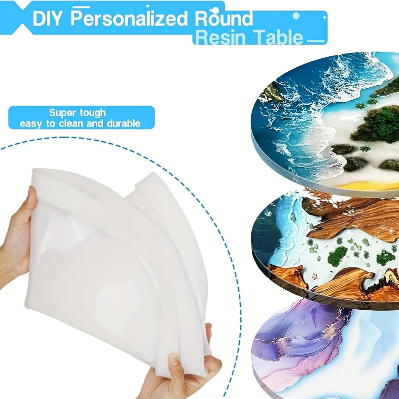 50cm Round Epoxy Resin Table Mold with Hairpin Legs