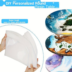 50cm Round Epoxy Resin Table Mold with Hairpin Legs