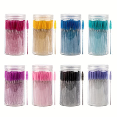 100pcs Eyelash Brushes with Container for Extensions and Makeup