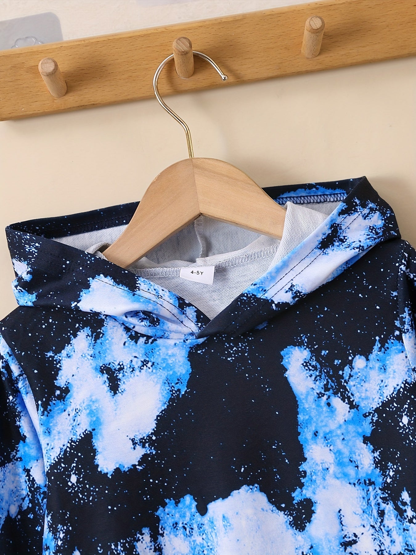 Boy's 2pcs Hoodie & Sweatpants Set Splash Print Long Sleeve Top Casual Outfits