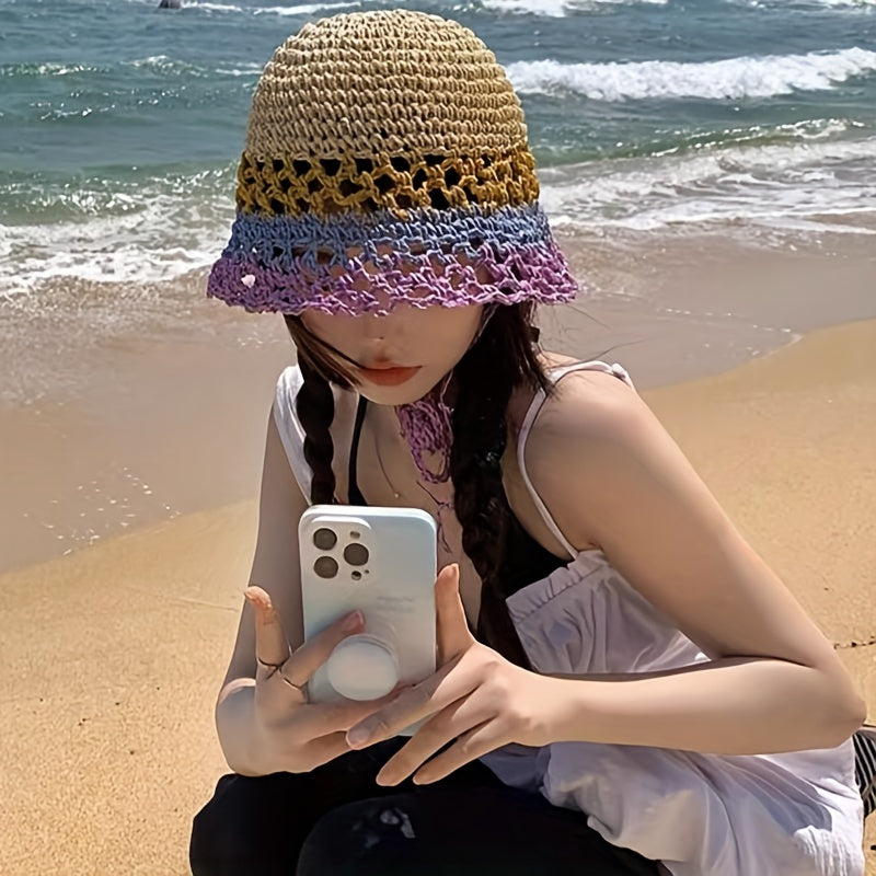 Breathable Straw Sun Hat Cloche Hats Travel Beach Cap