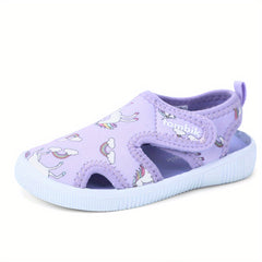 Girls Unicorn Print Sandals Non-slip Wading Shoes