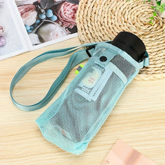 Sport Water Bottle Mesh Cup Sleeve with Strap