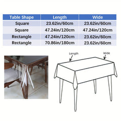 1pc Poly Square Tablecloth Desk Blotter PVC Clear Table Protector Cover