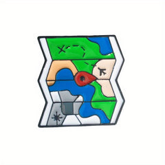 Cartoon Airport Destination Map Enamel Brooch