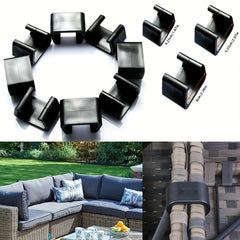 8pcs Outdoor Sofa Couch Connectors Furniture Clips - Curved Fastener Set