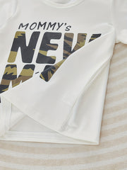 Boys MOMMY'S MAN Print T-shirt & Camo Shorts Set