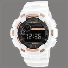 Teen Casual LED Digital Watch Silicone Band Multifunctional Electronic Gift