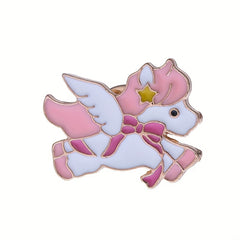 Rainbow Horse Brooch Pin for Girls Cartoon Series Bag and Clothing Accessory