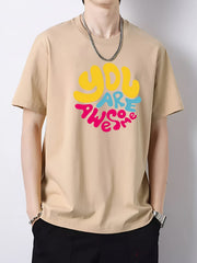 Men's Slim Fit Print T-shirt for Spring Summer Holiday