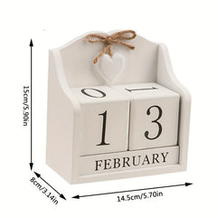 Modern Minimalist Peach Heart Wooden Calendar Decoration for Home and Office