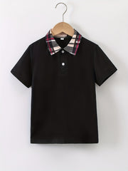 Boys Creative Polo Shirt Lightweight Short Sleeve Tee
