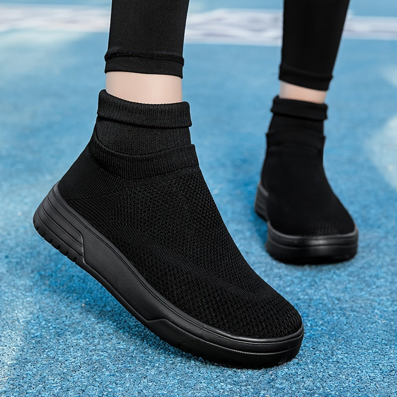 Women's High Breathable Flying Woven Sneakers Anti-slip Sports Shoes