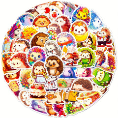 50pcs Hedgehog Stickers Waterproof DIY Friendly for Water Bottles Laptops Phones