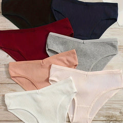 Women's Ribbed Briefs 7pcs Comfy Stretchy Intimates Panties