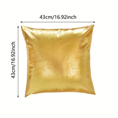 1pc Golden Leather Throw Pillow Covers
