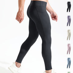 Men's High Waist Compression Legging Breathable Tights for Training Fitness