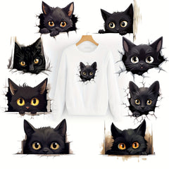4pcs Cat Stickers for DIY T shirts Jeans Backpack