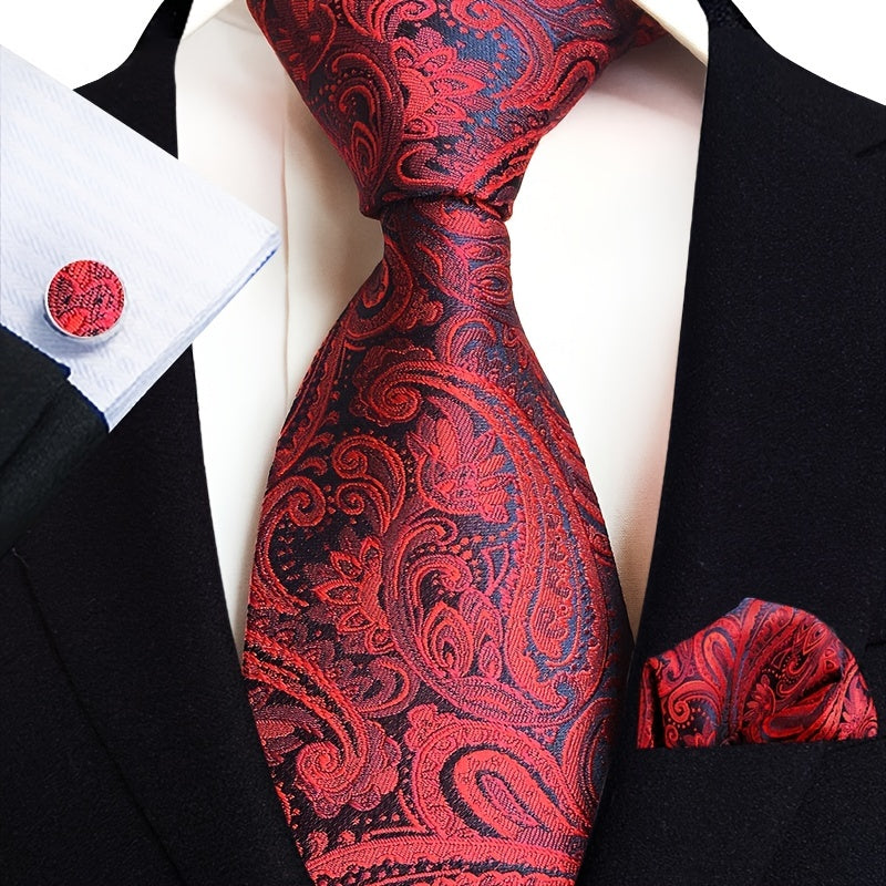Paisley Waistband Men's Tie Pocket Square Set