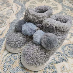 Girls Slip-On Fleece House Shoes Soft Bottom Non-Slip Walking Shoes