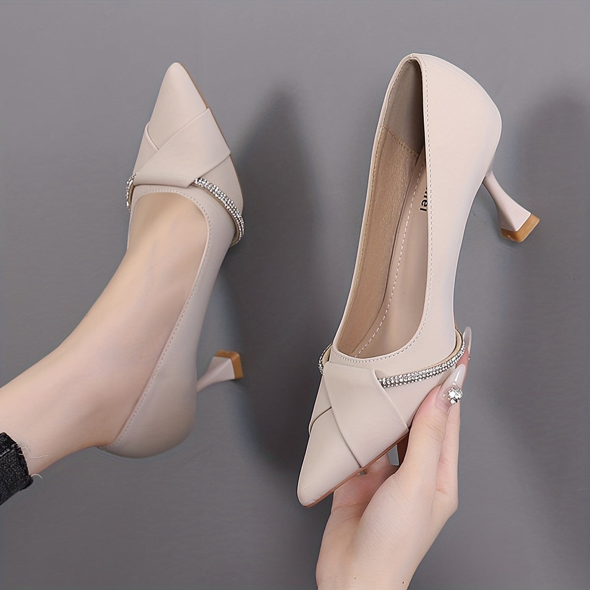 Women's Rhinestone Stiletto Court Pumps