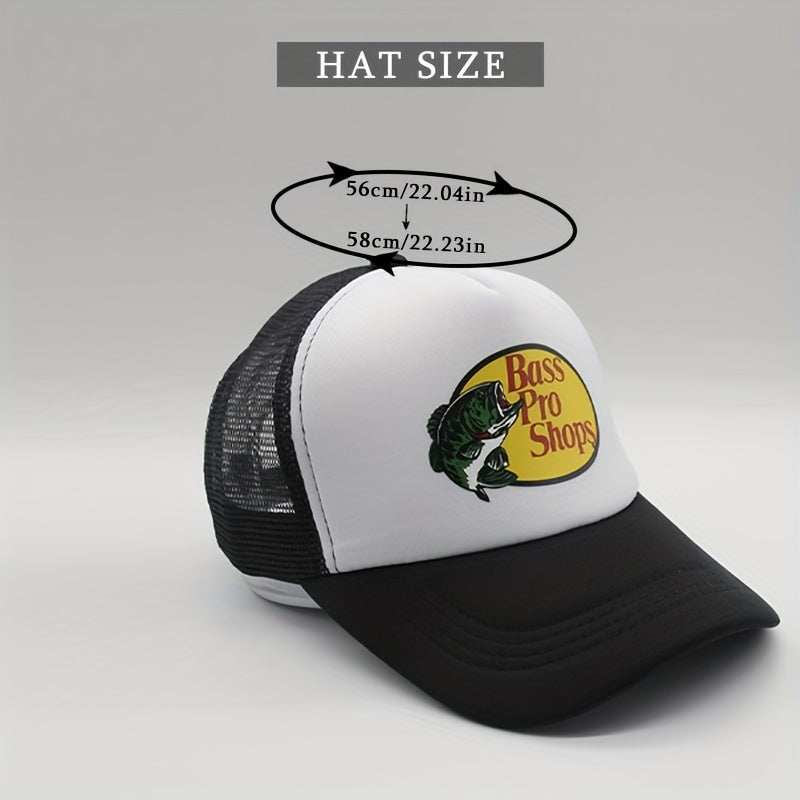 Hip Hop Fish Baseball Cap Mesh Trucker Hat Unisex Dad Hat