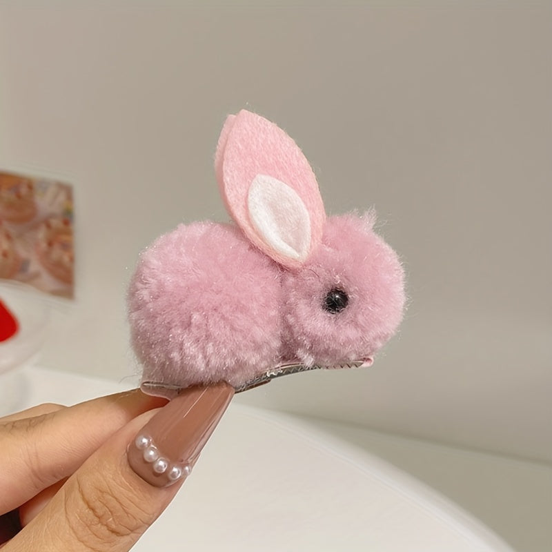 Bunny Plush Hair Clips for Girls