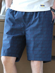 Men's Quick Dry Beach Shorts with Allover Print for Summer