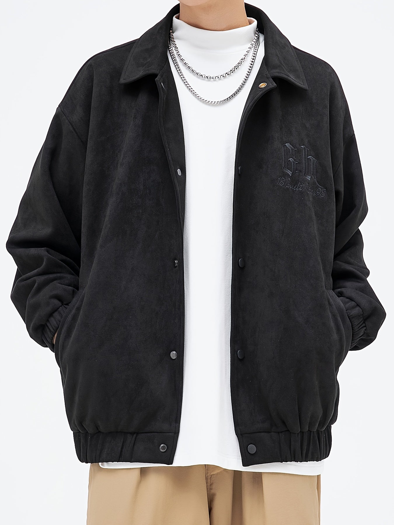 Embroidered Fleece Casual Jacket Women's Clothing