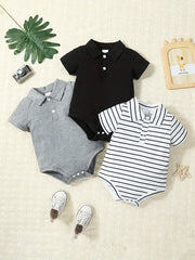3pcs Baby Short Sleeve Triangle Bodysuits