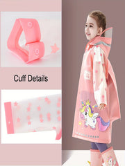 Girls Unicorn Graphic Hooded Raincoat - Gift