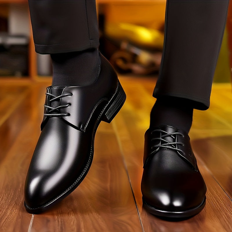 Men's Pointed Toe Lace Up Dress Shoes Non Slip Formal Shoes