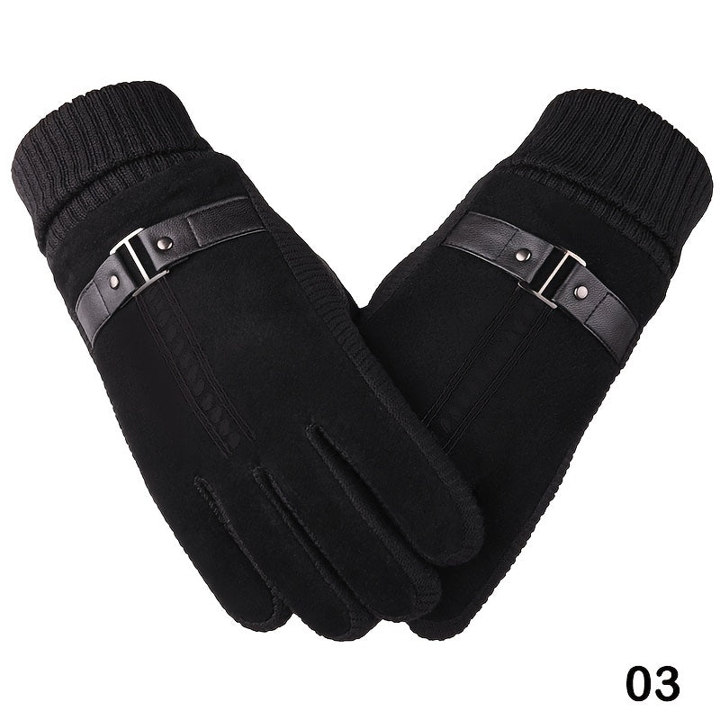 Men's Leather Cycling Motorcycle Gloves Anti skid Grip
