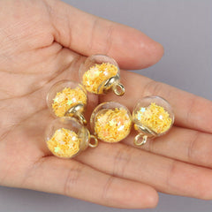 20pcs Colorful Star Sequins Glass Ball Pendant Craft Accessories