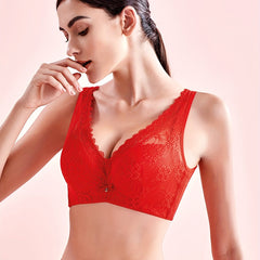 Lace Push Up Bra Breathable Wide Straps Underwear