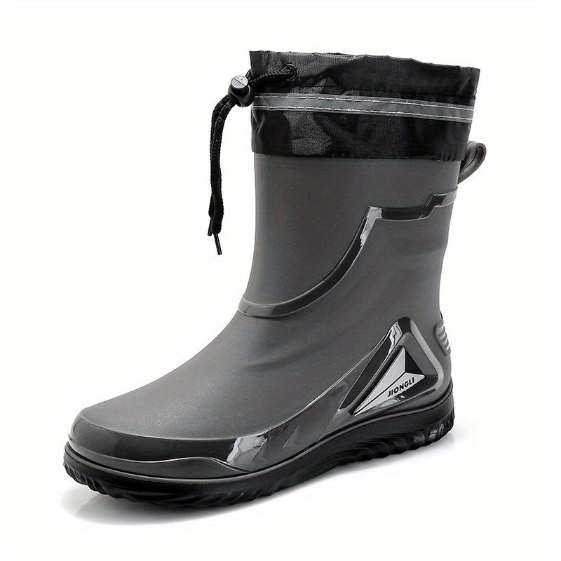Men's PVC Rain Boots Slip On Waterproof Comfy Rain Shoes