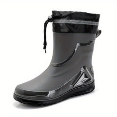 Men's PVC Rain Boots Slip On Waterproof Comfy Rain Shoes