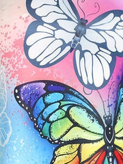 Butterfly Print Lace Panel Tank Top