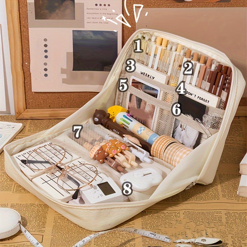 Portable Stationery Bag Pencil Case Large Capacity Organizer