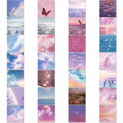 56pcs Waterproof Stickers Cloud Starry Sea Patterns for Suitcase Mobile Shell