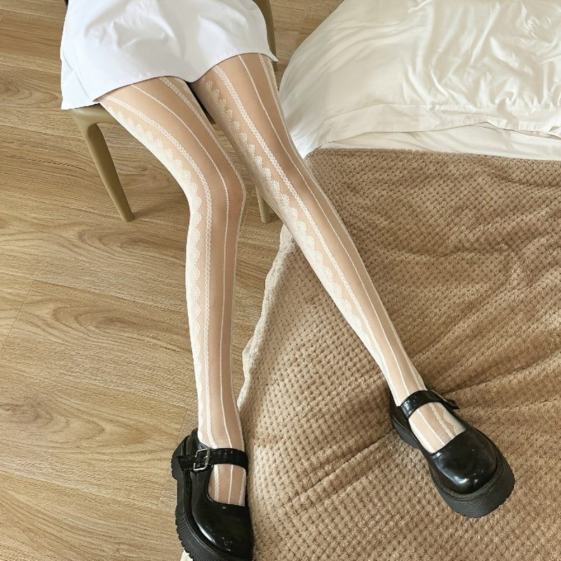 Sexy Jacquard High Waist Pantyhose Slim Fit Tights