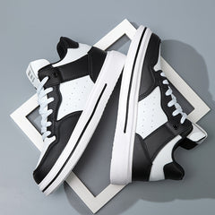 Men's Color Block Skate Shoes Non Slip Casual Lace Up Sneakers