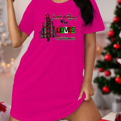 Christmas Tree Print Casual Dress