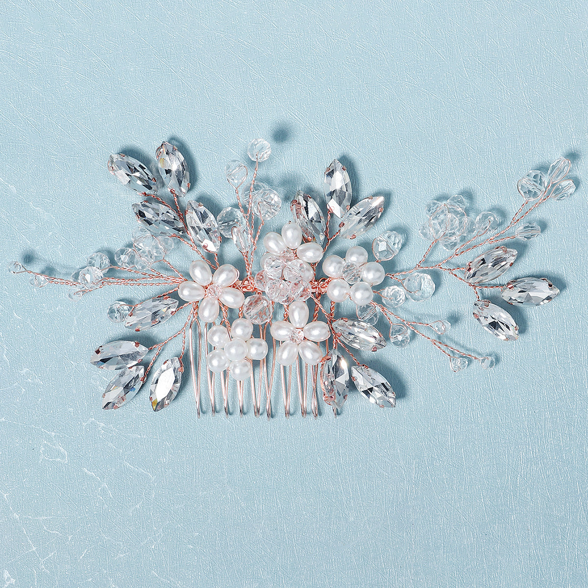 Wedding Hair Comb Crystal Rhinestone Pearl Hair Piece