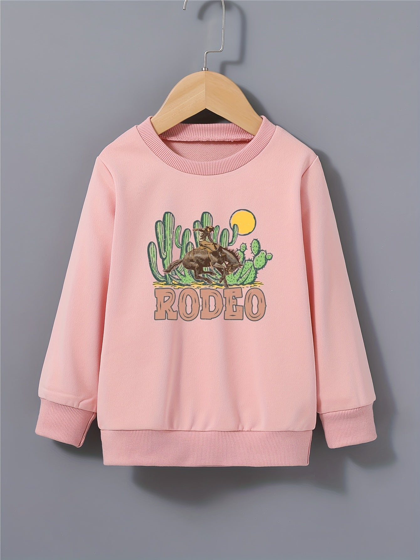 Cactus & Cowboy Kid's Sweatshirt RODEO Print Long Sleeve Top