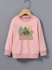 Cactus & Cowboy Kid's Sweatshirt RODEO Print Long Sleeve Top