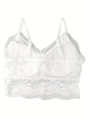 Girl's Lace Bra Solid Underwear No Steel Ring Adjustable Shoulder Strap Bralette