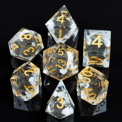 7pcs Quicksand Resin Dices, Board Game Christmas Thanksgiving Gift