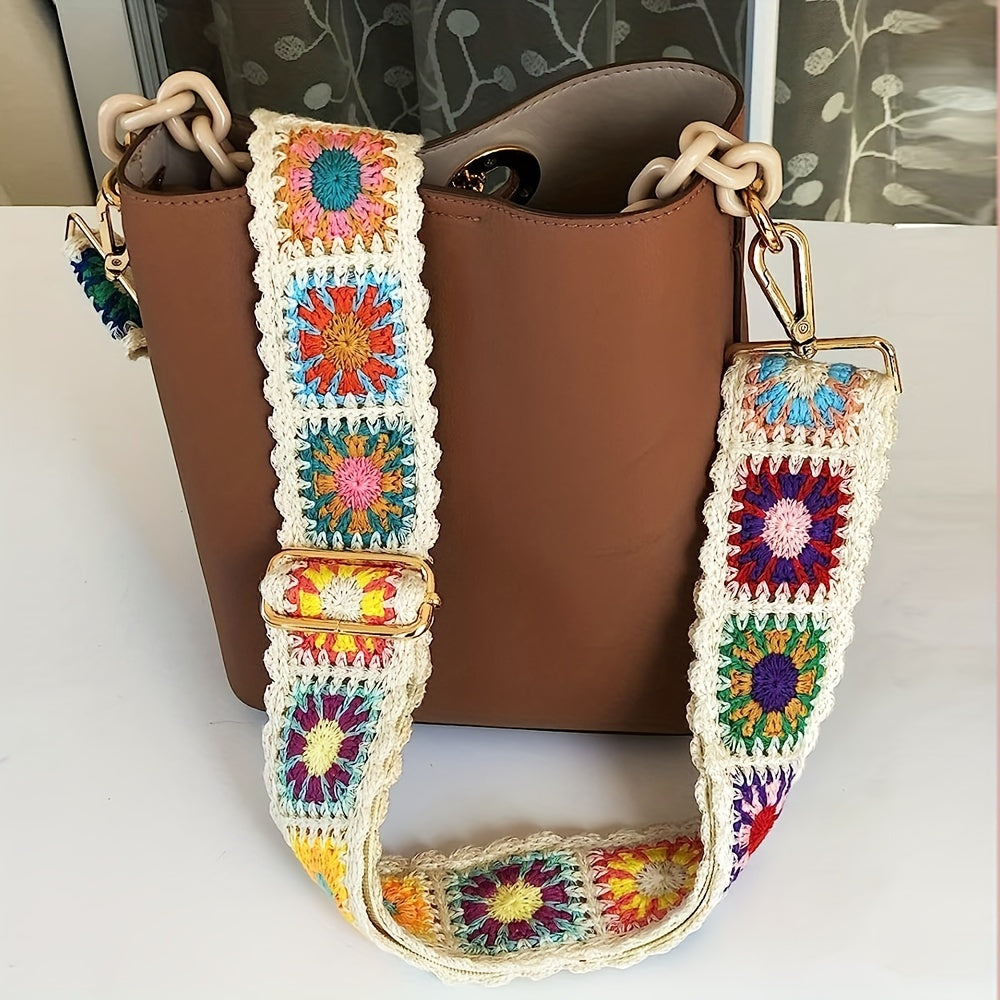 Crochet Flower Purse Straps Replacement Crossbody Strap Women Guitar Strap